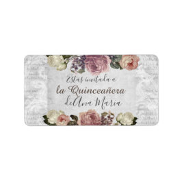 Zwart-wit, modern, Victoriaans Quinceanera Etiket