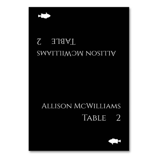 Zwart-wit-Modern-Vis Icon- Kaart (Voorkant)