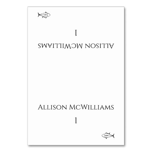 Zwart-wit-Modern-Vis Icon- Kaart (Voorkant)