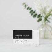 Zwart wit, modern Visitekaartje (Staand voorkant)