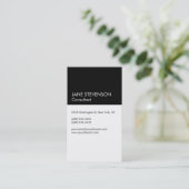 Zwart-wit, modern Visitekaartje (Staand voorkant)