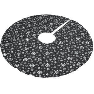 Zwart-wit modern winterpatroon met sneeuwvlokken kerstboom rok