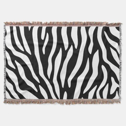 Zwart-wit modern zebraprint deken (Voorkant)