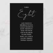 Zwart-wit Modern Zitplaatskaart Tafelnummer (Achterkant)