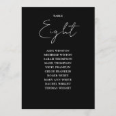 Zwart-wit Modern Zitplaatskaart Tafelnummer (Voorkant)