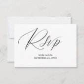 Zwart & Wit Moderne 2-3 Kalligrafie Maaltijd RSVP (Voorkant)