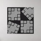 Zwart-wit moderne Abstracte illusie Geometrische k Canvas Afdruk (Voorkant)