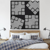 Zwart-wit moderne Abstracte illusie Geometrische k Canvas Afdruk (Insitu (Slaapkamer))