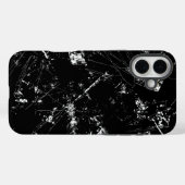 Zwart-wit moderne abstracte krastextuur Case-Mate iPhone case (Achterkant (horizontaal))
