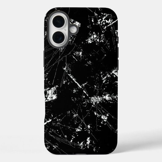 Zwart-wit moderne abstracte krastextuur Case-Mate iPhone case (Achterkant)