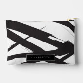 Zwart & Wit Moderne Abstracte Kunst Lijn Custom Na Etui (Achterkant)