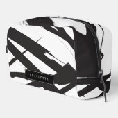 Zwart & Wit Moderne Abstracte Kunst Lijn Custom Na Toilettasje (Rechterhoek)