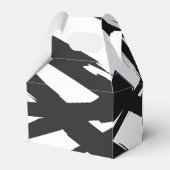 Zwart-wit moderne Abstracte kunstlijn decoratief Bedankdoosjes (Achterkant)