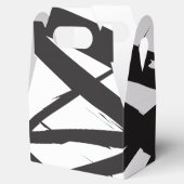 Zwart-wit moderne Abstracte kunstlijn decoratief Bedankdoosjes (Geopend)