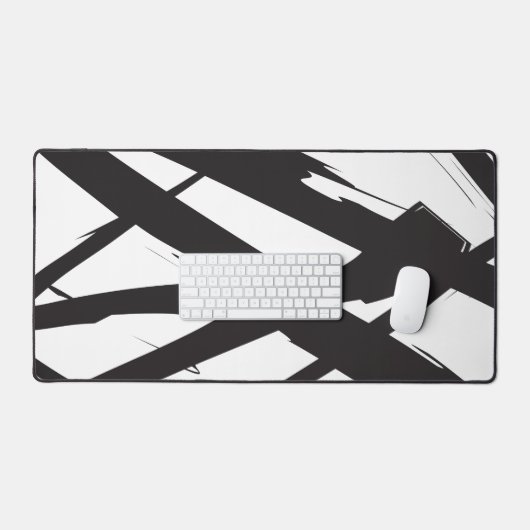 Zwart-wit moderne Abstracte kunstlijn decoratief Bureaumat (Keyboard & Muis)
