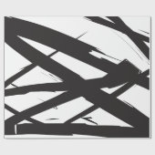Zwart-wit moderne Abstracte kunstlijn decoratief Cadeaupapier (Vlak)