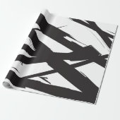 Zwart-wit moderne Abstracte kunstlijn decoratief Cadeaupapier (Uitgerold)