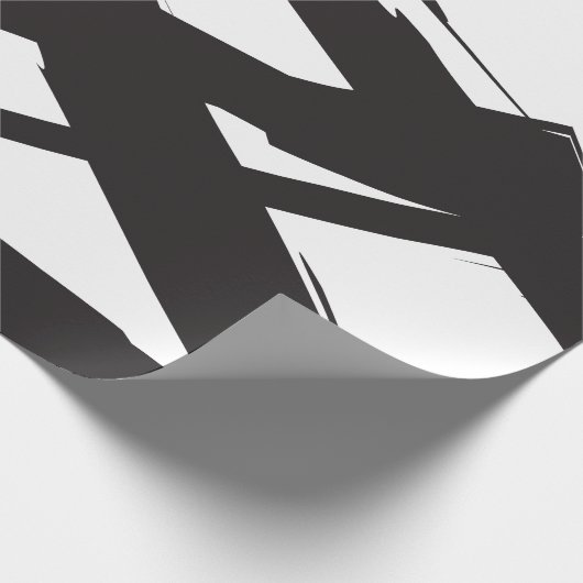 Zwart-wit moderne Abstracte kunstlijn decoratief Cadeaupapier (Hoek)