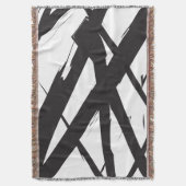 Zwart-wit moderne Abstracte kunstlijn decoratief Deken (Voorkant Verticaal)