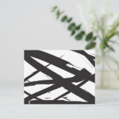 Zwart-wit moderne Abstracte kunstlijn decoratief Feestdagenkaart (Staand voorkant)