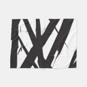 Zwart-wit moderne Abstracte kunstlijn decoratief Fleece Deken (Voorkant (Horizontaal))