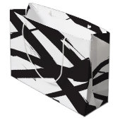 Zwart-wit moderne Abstracte kunstlijn decoratief Groot Cadeauzakje (Achterkant Gekanteld)