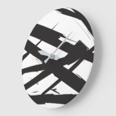 Zwart-wit moderne Abstracte kunstlijn decoratief Grote Klok (Hoek)
