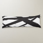Zwart-wit moderne Abstracte kunstlijn decoratief Lichaamskussen (Achterkant)