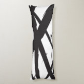 Zwart-wit moderne Abstracte kunstlijn decoratief Lichaamskussen (Achterkant (Verticaal))
