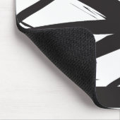 Zwart-wit moderne Abstracte kunstlijn decoratief Muismat (Hoek)