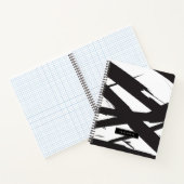 Zwart-wit moderne Abstracte kunstlijn decoratief Notitieboek (Binnen)