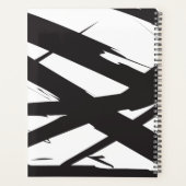 Zwart-wit moderne Abstracte kunstlijn decoratief Planner (Achterkant)