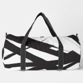 Zwart-wit moderne Abstracte kunstlijn decoratief Plunjezak (Voorkant)