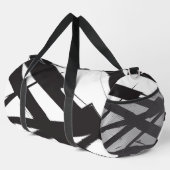 Zwart-wit moderne Abstracte kunstlijn decoratief Plunjezak (Rechterhoek)