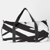 Zwart-wit moderne Abstracte kunstlijn decoratief Plunjezak (Achterkant)