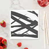 Zwart-wit moderne Abstracte kunstlijn decoratief Servet (Insitu)