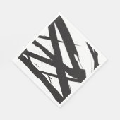Zwart-wit moderne Abstracte kunstlijn decoratief Servet (Hoek)