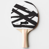 Zwart-wit moderne Abstracte kunstlijn decoratief Tafeltennisbatje (Achterkant)