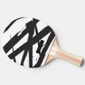 Zwart-wit moderne Abstracte kunstlijn decoratief Tafeltennisbatje (Zijkant)