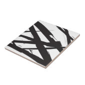Zwart-wit moderne Abstracte kunstlijn decoratief Tegeltje (Zijkant)