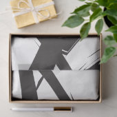 Zwart-wit moderne Abstracte kunstlijn decoratief Tissuepapier (Geschenk)