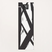 Zwart-wit moderne Abstracte kunstlijn decoratief Yogamat (Voorkant)