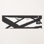 Zwart-wit moderne Abstracte kunstlijn decoratief Yogamat (Voorkant (horizontaal))