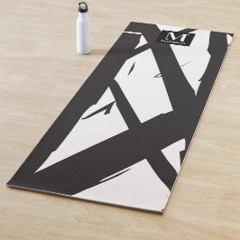Zwart-wit moderne Abstracte kunstlijn decoratief Yogamat