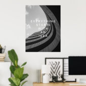 Zwart & Wit Moderne Architectuur Motiverend Poster (Thuiskantoor)