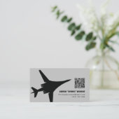 Zwart-wit Moderne B-1 Bomber Visitekaartje (Staand voorkant)