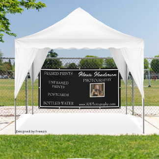 Zwart & Wit Moderne Beschikbare Producten Booth Spandoek