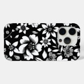 Zwart Wit Moderne Bloembladeren Blowing Print Case-Mate iPhone Case (Achterkant (horizontaal))