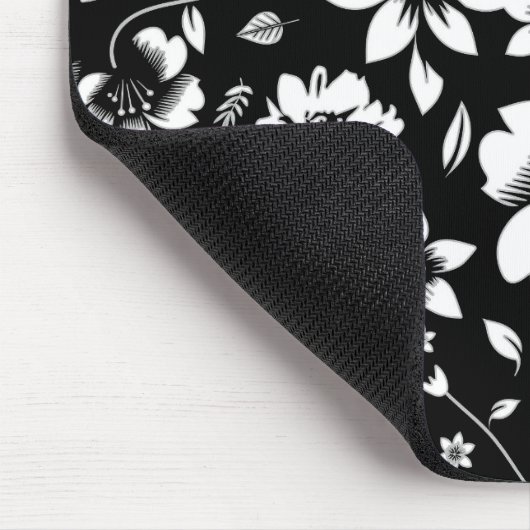 Zwart Wit Moderne Bloembladeren Blowing Print Muismat (Hoek)