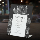 Zwart-wit Moderne Bloemengunsten Reclamebord Met Voetstuk